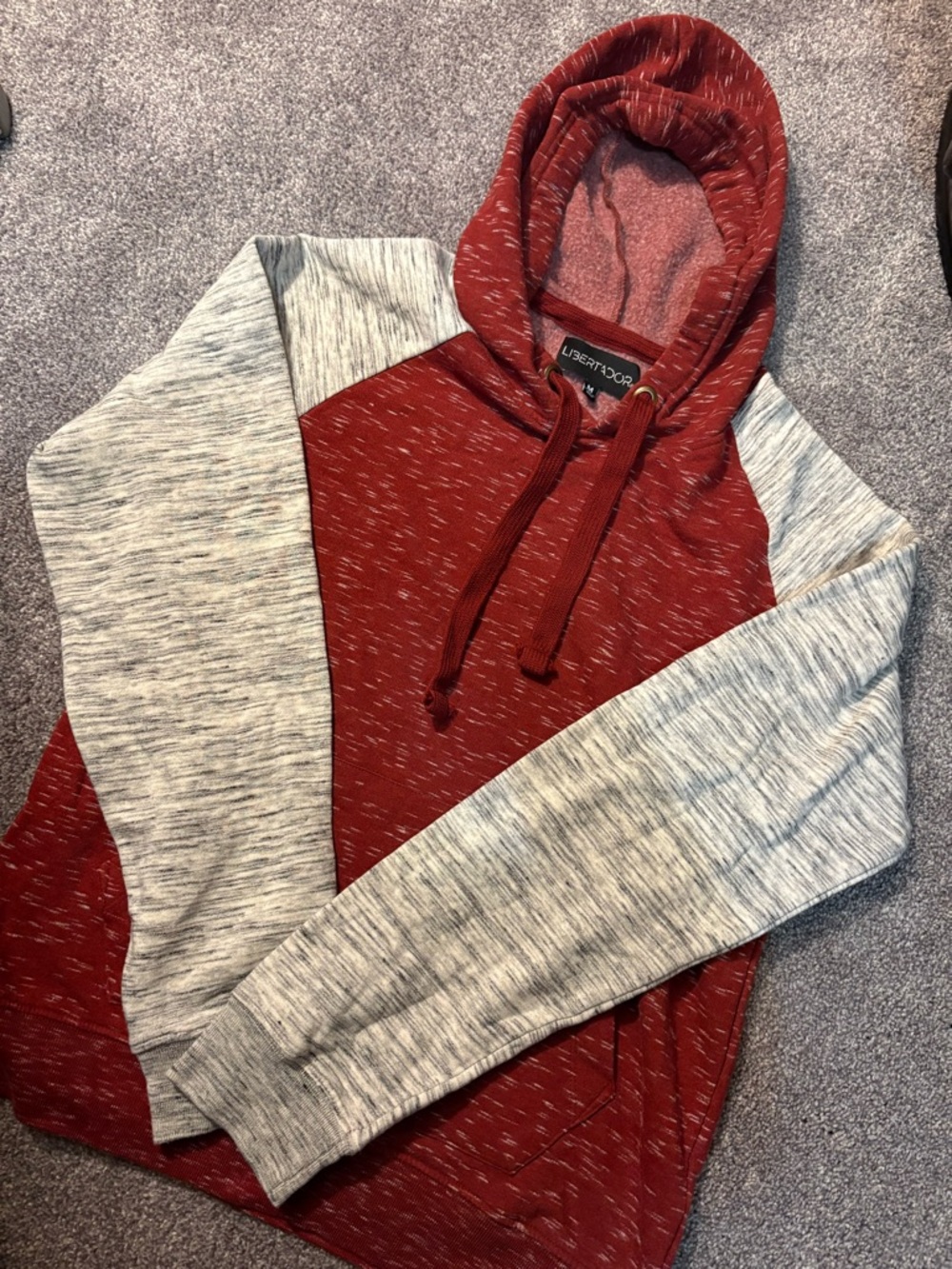 Libertador Marled Red Hoodie with Heather Gray Sleeves